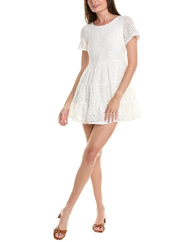 You'Ll Love Us Because Lucca Eyelet Mini Dress Bold Patterns