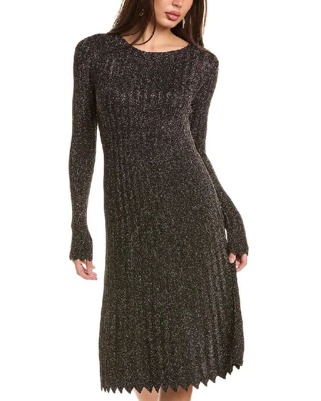 Catch Every Fashion Trend Elie Tahari Lurex Knit Midi Dress Subtle Sophistication