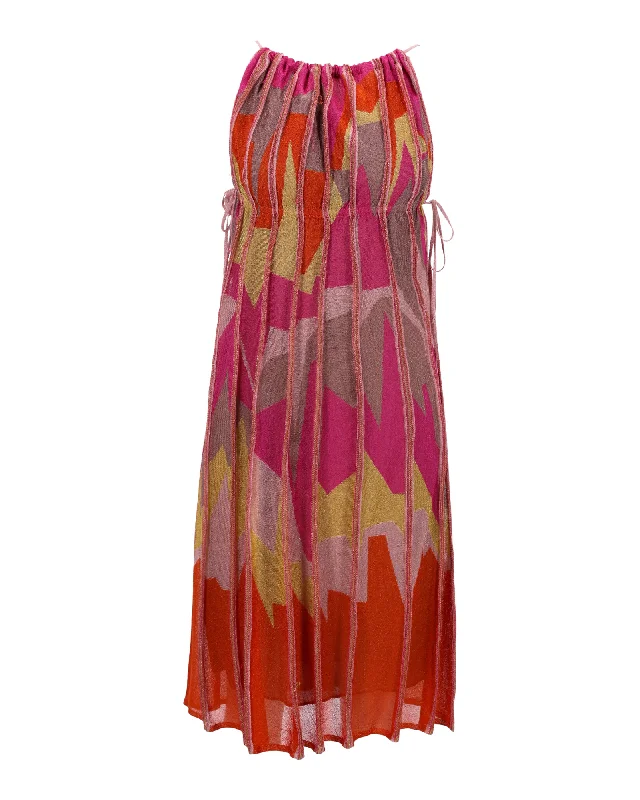 Fashion-Forward Offers M Missoni Sleeveless Midi Dress in Multicolor Wool Dreamy Draping