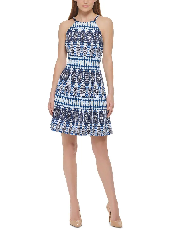 Style Without Limits Womens Printed High Neck Mini Dress Nordic Minimalist Home Look