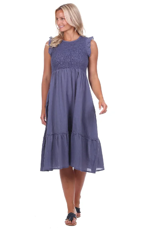 The Latest Trends Mariana Midi Dress in Light Chambray Artful Design