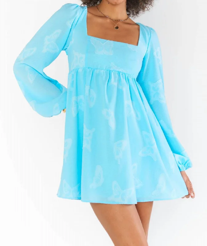 Timeless Elegance Redefined Marianna Mini Dress In Blue Clip Butterfly Buy More, Save More