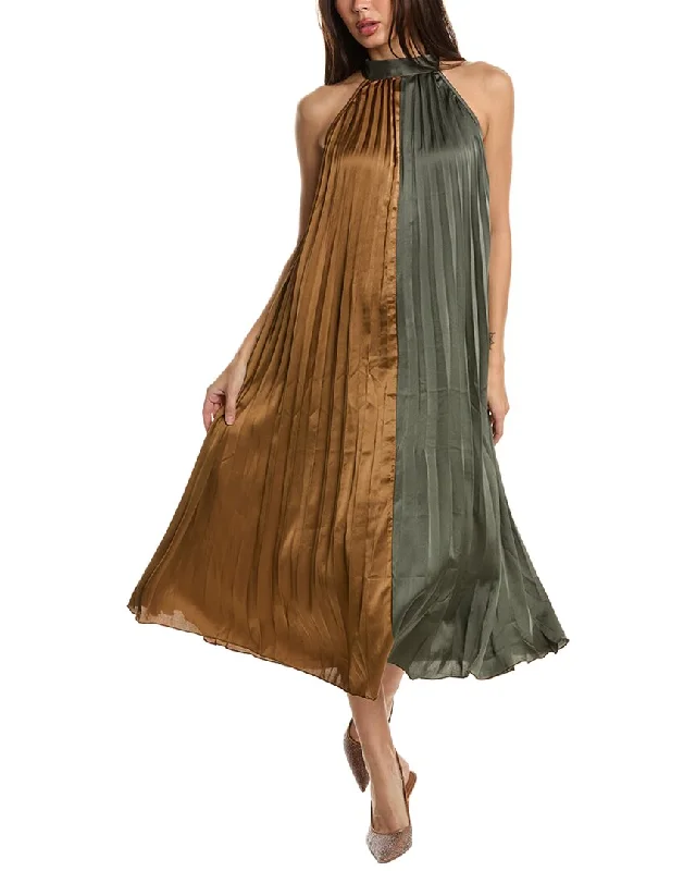 Chic Styles Brook + Lynn Pleated Midi Dress Grab Romantic Date - Night Styles Now