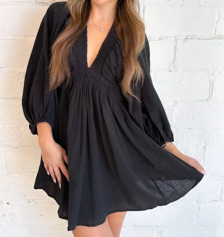 Cool Prices For The Moment Mini Dress In Black Luxury Comfort