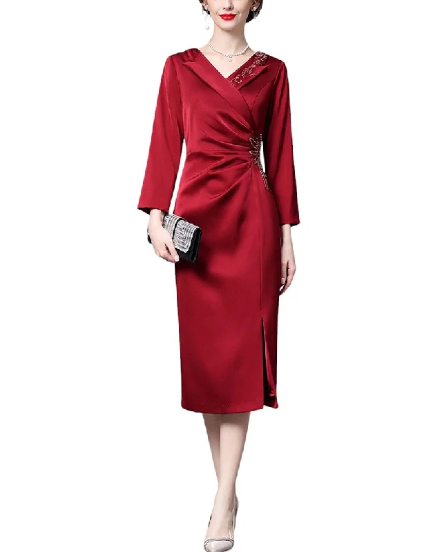 Crazy Discounts, Hurry Up Anette 3/4-Sleeve Midi Dress Final Clearance