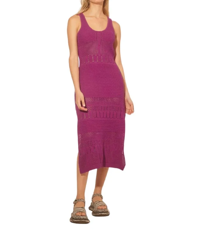 Urban Style Promotions Riza Midi Dress In Purple Vintage Elegance