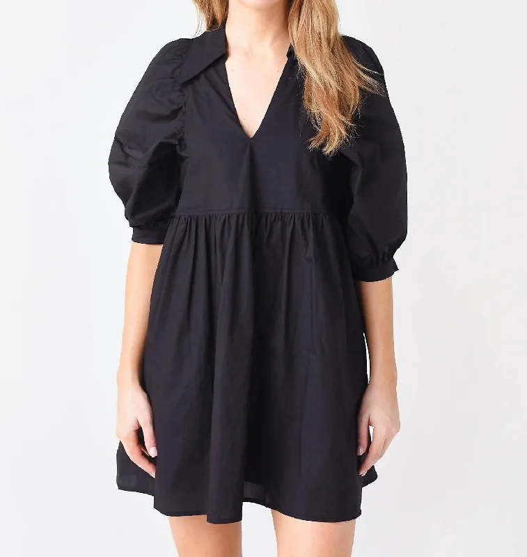 Season Sale Noah Mini Dress In Black Charming Silhouette