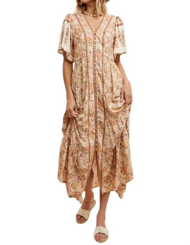 Hot Brand Discounts Sloane Midi Dress In Vintage Cream Discounts On Casual Weekend Styles