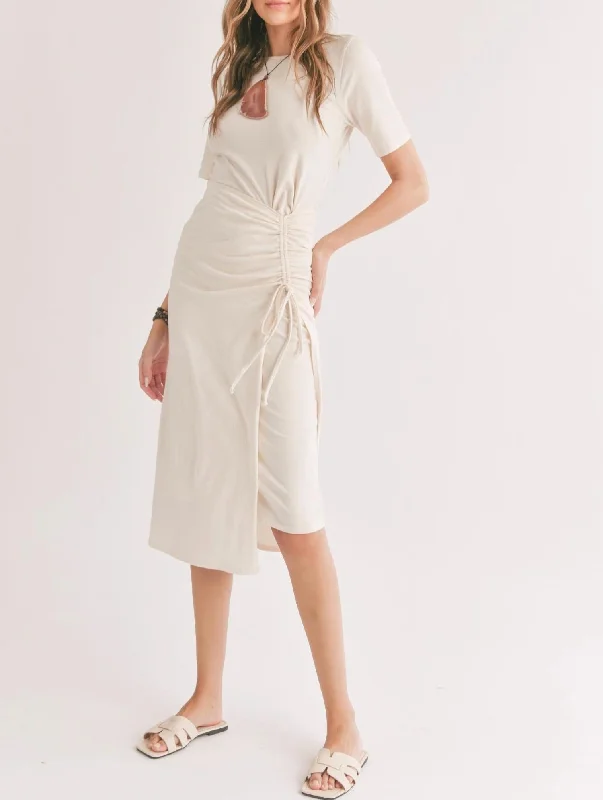 Shop Sale Items Haze Knit Midi Dress In Ivory Refined Look