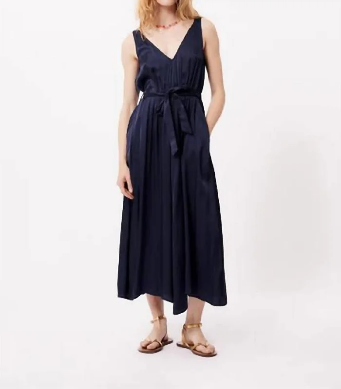 Summer Deals Achouak Midi Dress In Bleu Marine Chic Allure