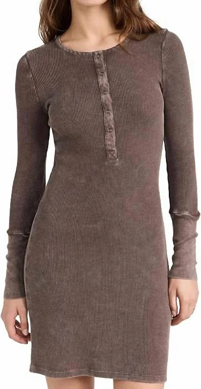 Contemporary Casual Deals Forever Henley Mini Dress In Chocolate Seasonal Trend