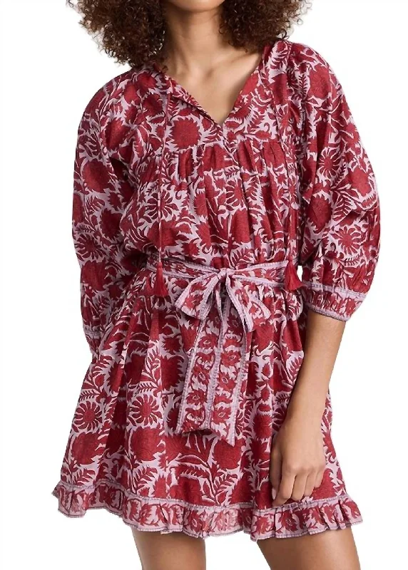 Romantic Chic Deals Kaz Mini Dress In Flora Vibrant Prints