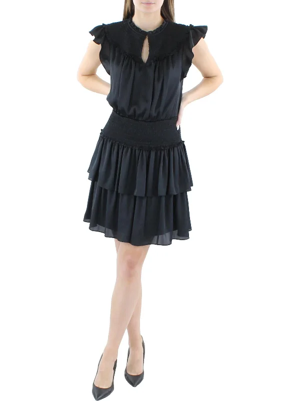 Fashionable Comfort Promotions Womens Tiered Ruffle Mini Dress Refined Simplicity