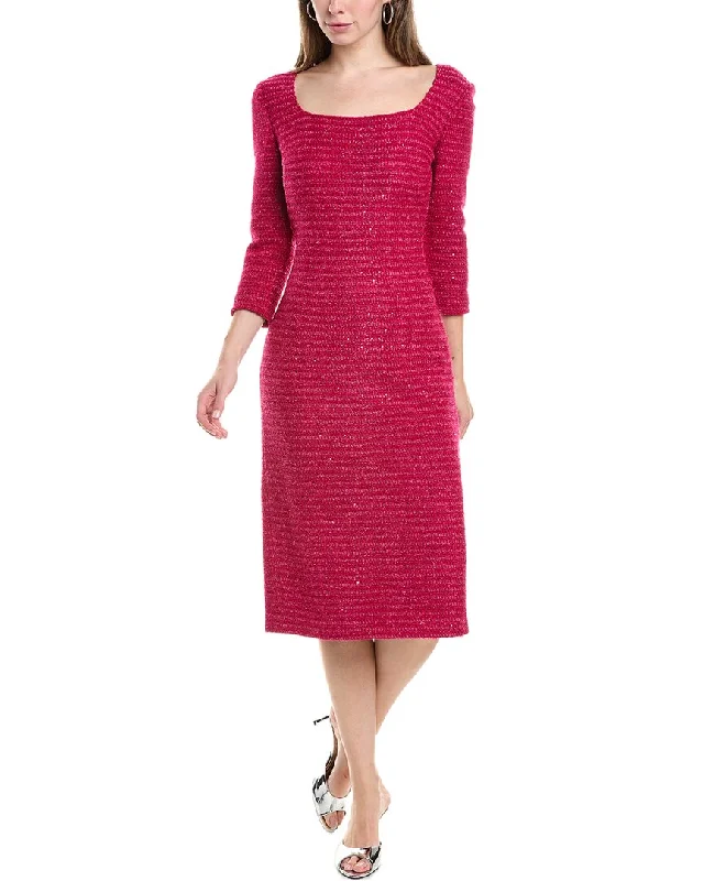 Evening Elegance St. John Sequin Tweed Midi Dress Flash Deals