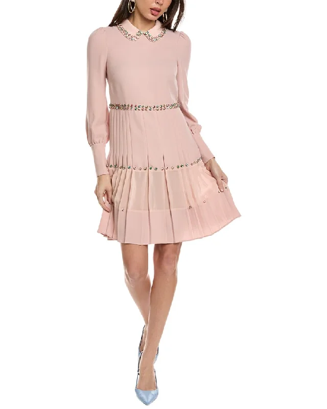 Shop The Hottest Deals RED Valentino Silk-Trim Mini Dress Weekend Special