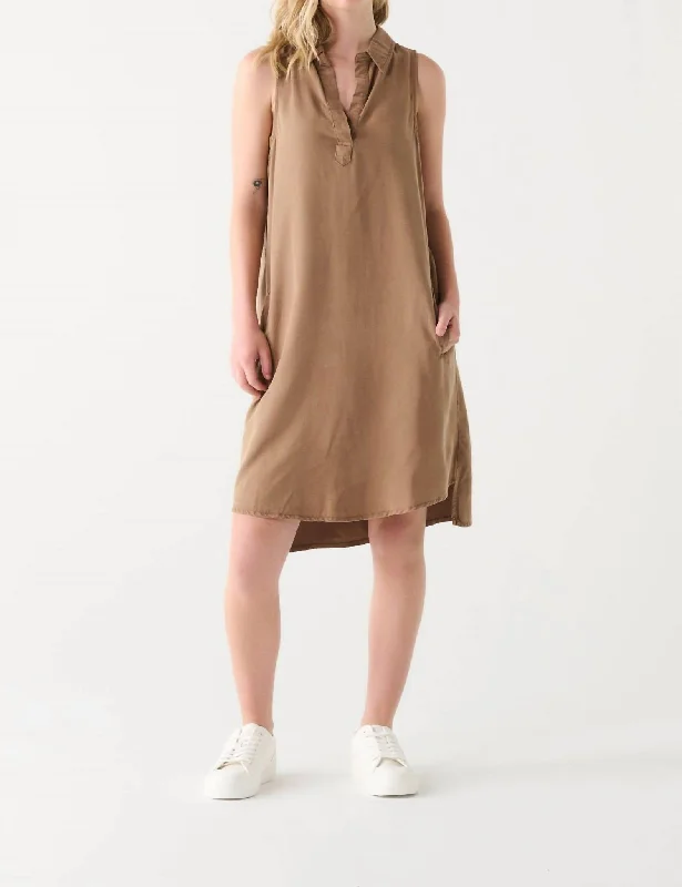 Fashion Forward Femininity Tencel Mini Dress In Mocha Score Big On Glamorous Red - Carpet Styles