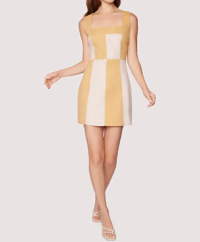 Chic And Edgy La Crème Mini Dress In Cream/sand Ethnic Cultural Event Wear