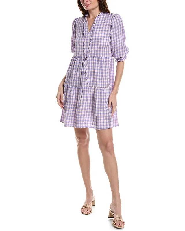 Relaxed Style Nanette Nanette Lepore Maria Crinkle Gingham Mini Dress Graceful Movement