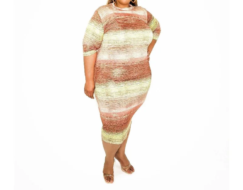 Feminine Luxe Style Sale Luminous Midi Dress In Multi Now On Sale For Chic Urban Styles