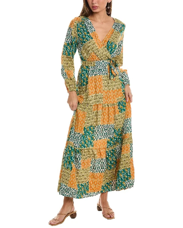 Unleash Your Trend Driven Style ANNA KAY Patches Silk-Blend Maxi Dress Limited - Edition Drops