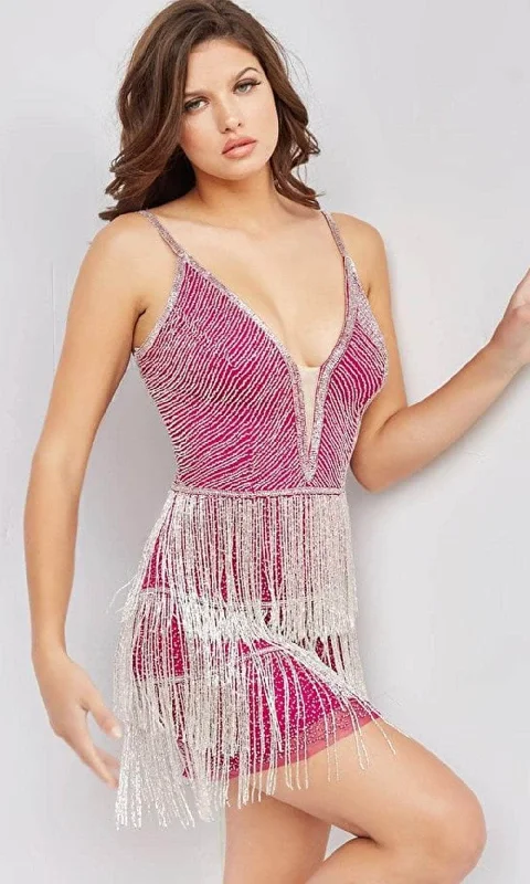 New Season Fashion Preview Jovani 23293 - Sleeveless Crystal Cocktail Dress Parisian Effortless Chic Style