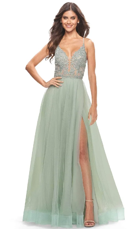 Chic And Trendy La Femme 31542 - Sleeveless Embellished Prom Dress Ethnic Cultural Event Wear