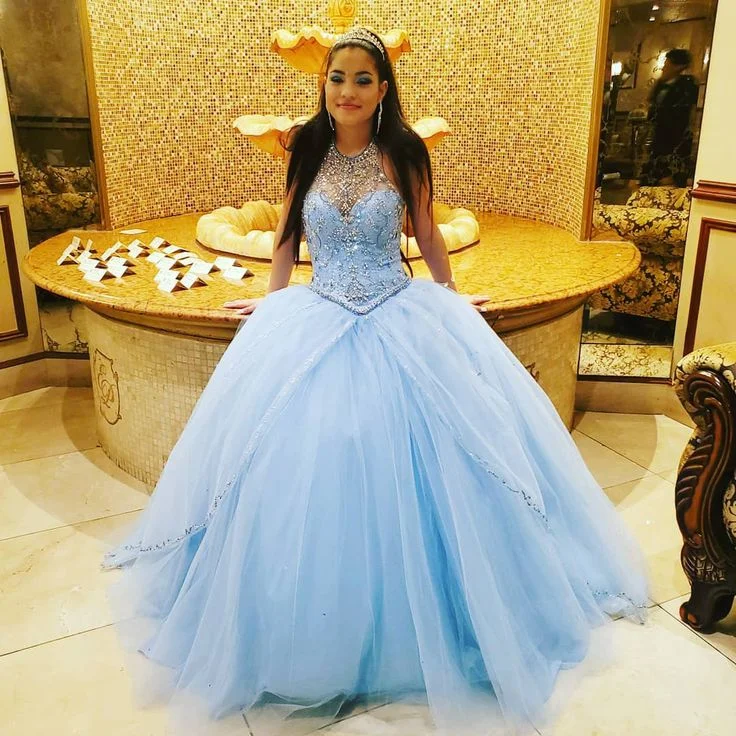 Fashion Sale Blue Ball Gown Quinceanera Dresses Princess Sweet 16 Dress Prom dresses cheap   cg16545 Great Deals On Ethnic Cultural Wear