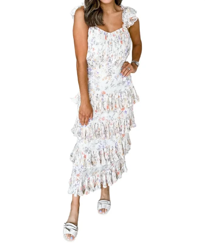 Quick Grab Deals Garden Romance Maxi Dress In White Today Only