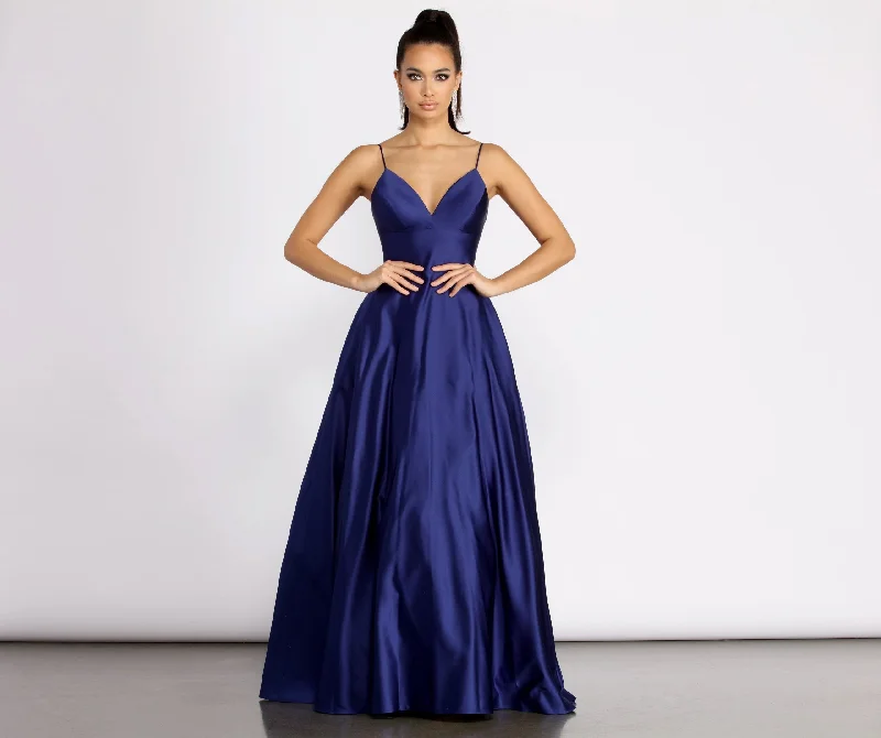 Exclusive Discount Mary-Kate Satin Stylish Ball Gown Coastal Beach - Inspired Style