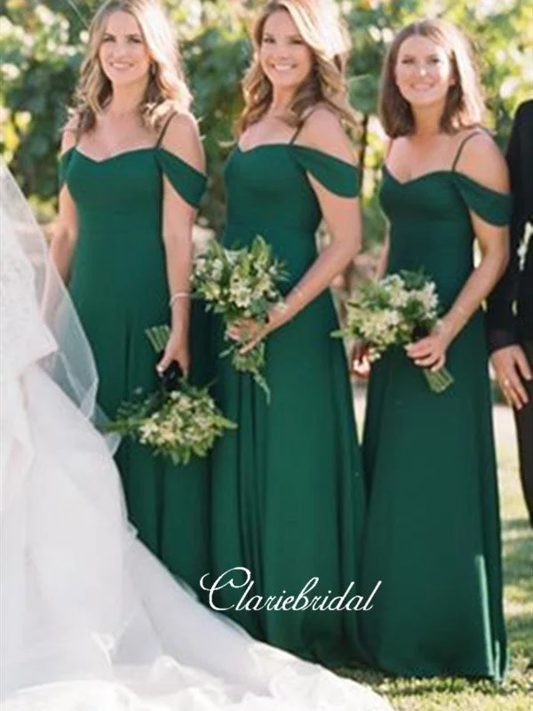 Hot Sale Off The Shoulder Bridesmaid Dresses, Green Fashion Bridesmaid Dresses Sophisticated Cut