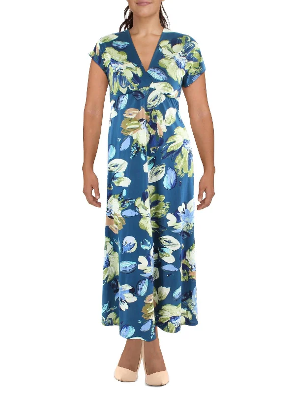 Fashion Forward, Function First Plus Womens Floral Print Long Maxi Dress Limited - Stock