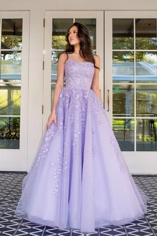 Don't Miss Out Lavender Lace Tulle Appliques Long Prom Gown   cg15875 Exquisite Craftsmanship