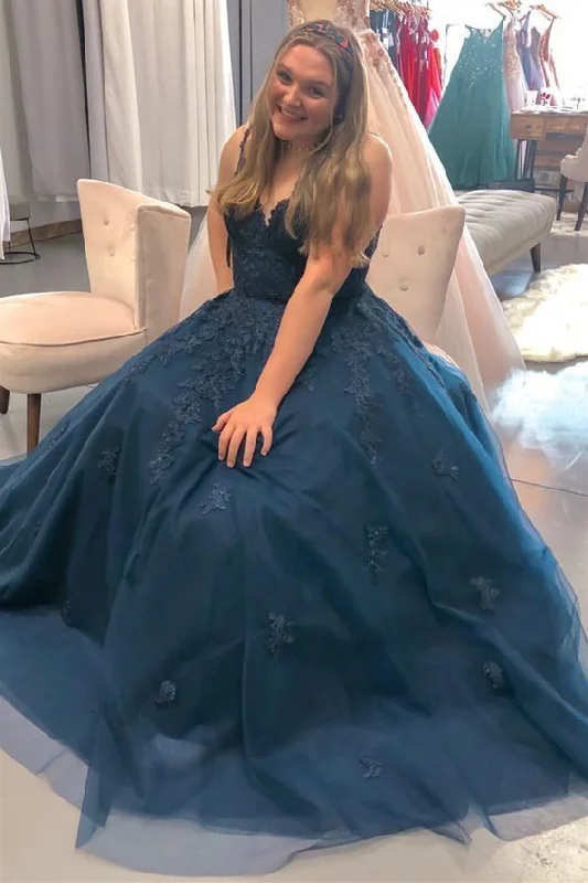 Unleash Your Style cheap navy prom gowns, ball gown long prom dressescg11520 Elegant Ensemble