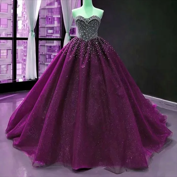 Hot Trends Purple Sweetheart Ball Gown Dresses Prom Dress    cg16605 Parisian Effortless Chic Style