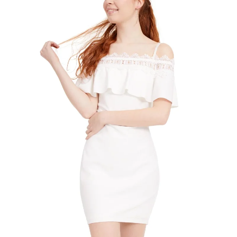 Inspired By You, Designed For You BCX Womens Juniors Crochet Off-The-Shoulder Bodycon Dress Feminine Flow