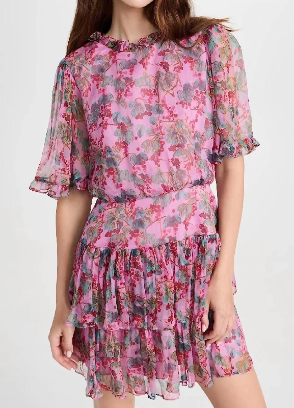 Trendy Women'S Wear Collection Women's Ava-D Floral Mini Dress In Blush Pink Weekend Special