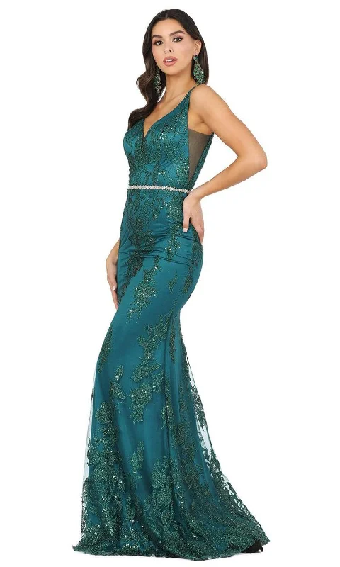 Cozy Chic Promotions Dancing Queen - 2946 Sleeveless V Neck Embellished Mermaid Prom Dress Contemporary Chic