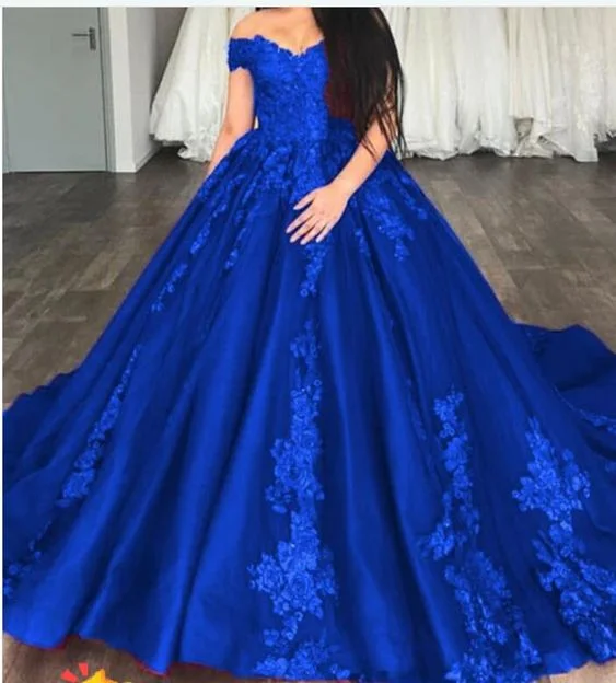 Elevated Casual Discounts royal blue A line ball gown prom dress     cg16302 Dreamy Aesthetic