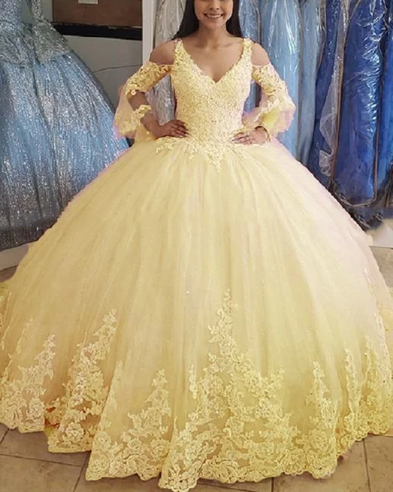 Hot Styles Yellow ball gown quinceanera dress Prom Dresses   cg16840 Playful Elegance