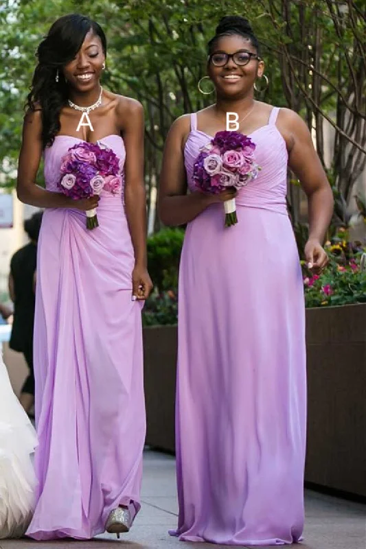 Daring Fashion Promotions Mismatched Light Purple Chiffon Long Bridesmaid Dress Buy More, Save More