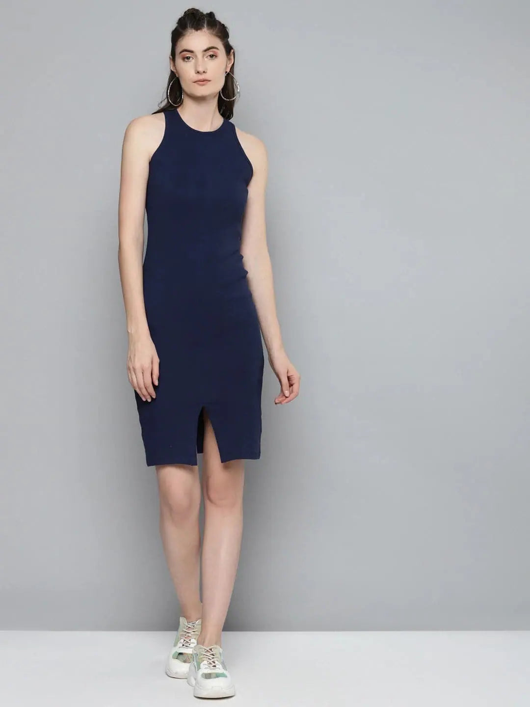 Must Haves Navy Box Back Bodycon Midi Dress Coastal Beach - Inspired Style