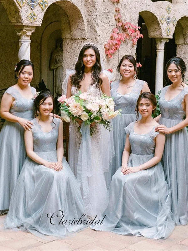 Limited Stock Tulle A-line Bridesmaid Dresses, Fashion Lace Bridesmaid Dresses Alluring Design