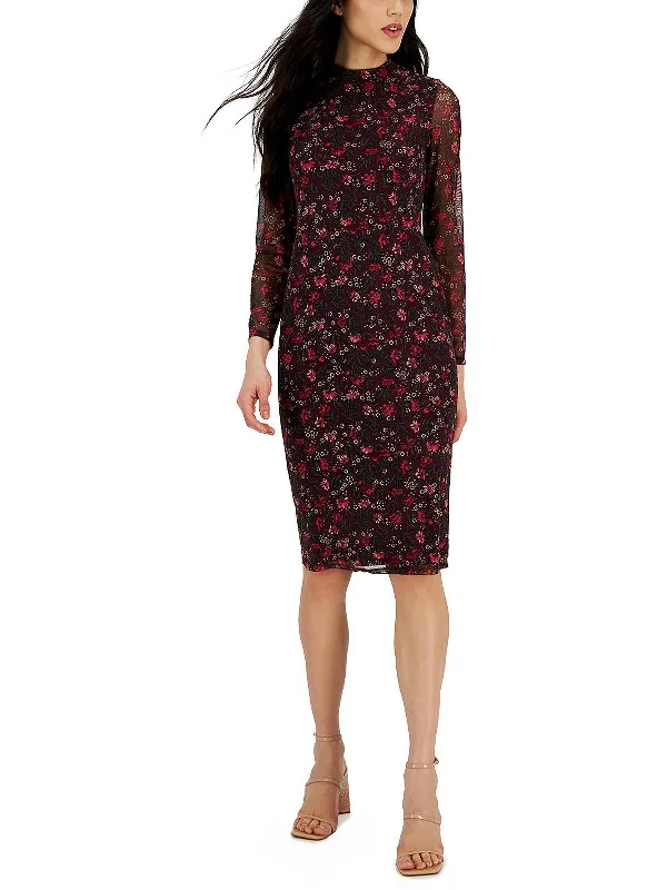 Classic Chic Deals Womens Floral Calf Midi Dress Modern Glamour