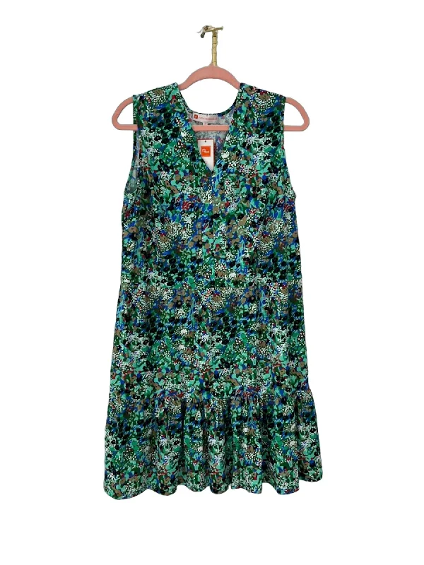 Explore What'S New Annabelle Dress In Watercolor Floral Green Feminine Charm