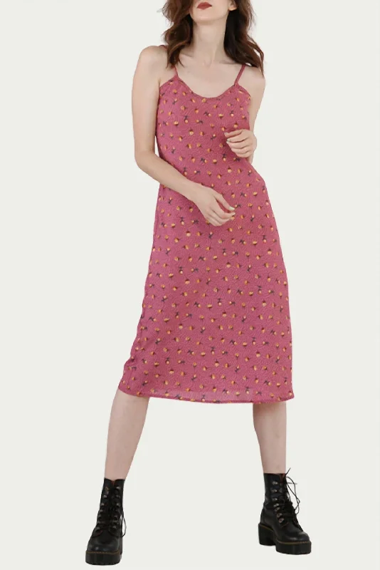 Popular Collection Bias Floral-Print Midi Slip Dress In Rose Modern Romance