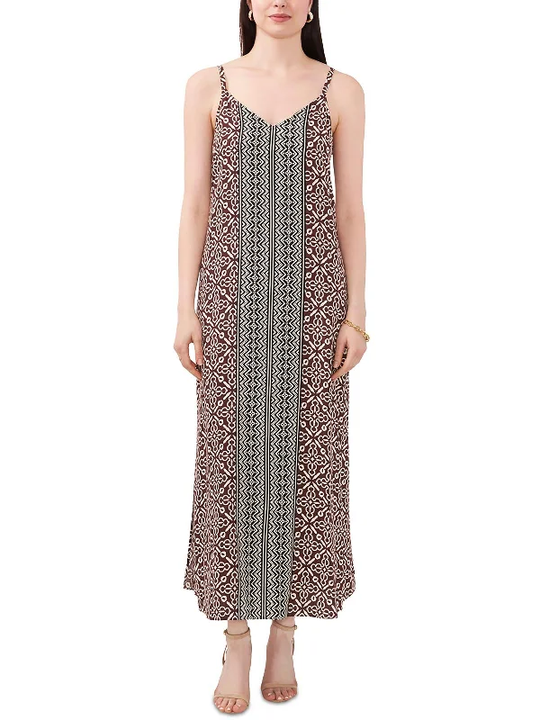 Limited Time Womens Printed Rayon Maxi Dress Elegant Contour