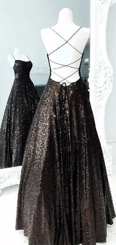 The Latest Fashion Trends Black Sequins Prom Dresses Lace Up Back Ball Gown For Women   cg17384 Limited - Edition Drops