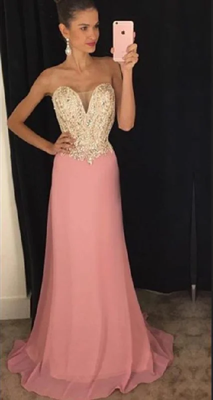 Comfort Meets Fashion Pink Long Prom Dresses,Chiffon Prom Gowns   cg11141 Minimalist Chic