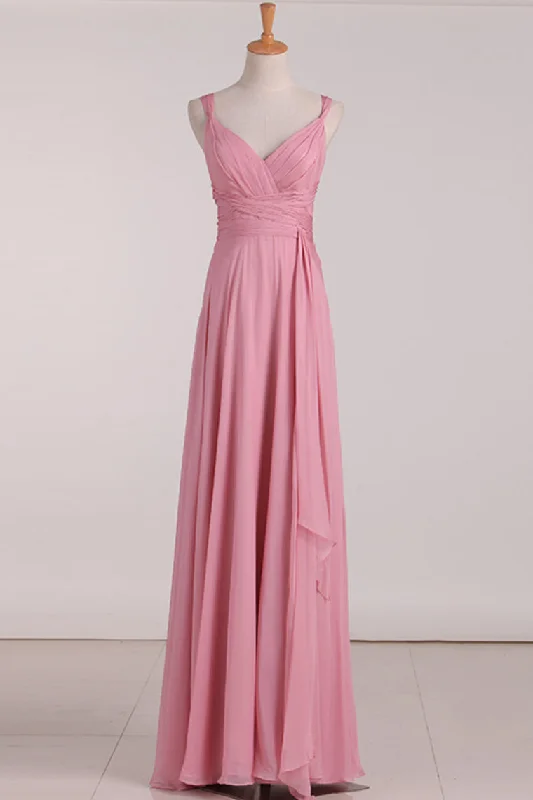 Urban Fashion Pink Lace-Up Back Long Bridesmaid Dress Refined Simplicity