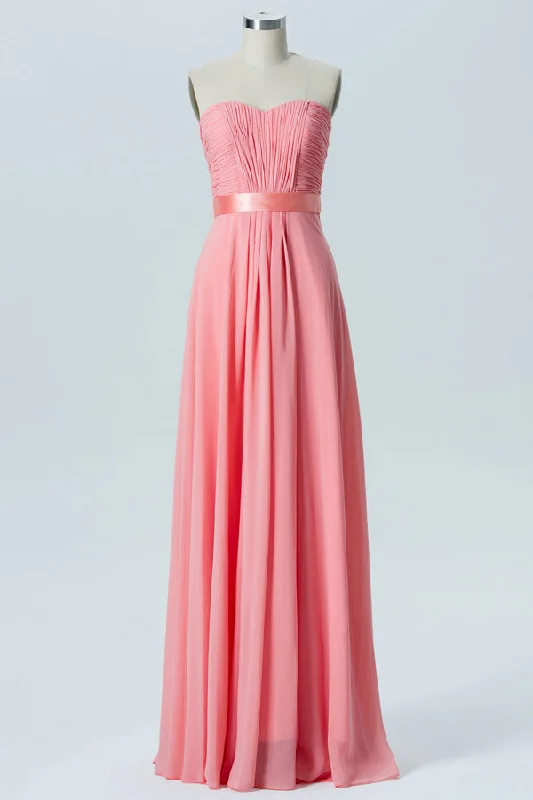 Hot Trends Pink Sweetheart Bow Back Bridesmaid Dress Feminine Charm